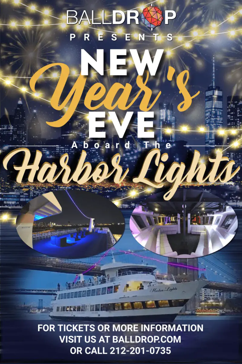 Flyer for Harbor Lights NYC New Years Eve Party Cruise