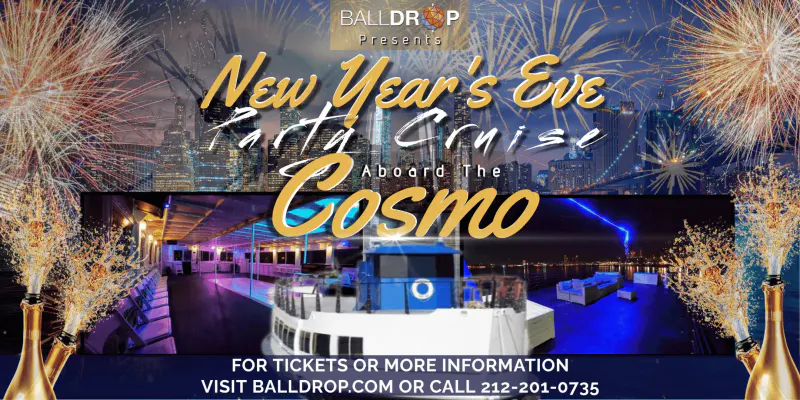 Flyer for Cosmo NYC New Years Eve Party Cruise