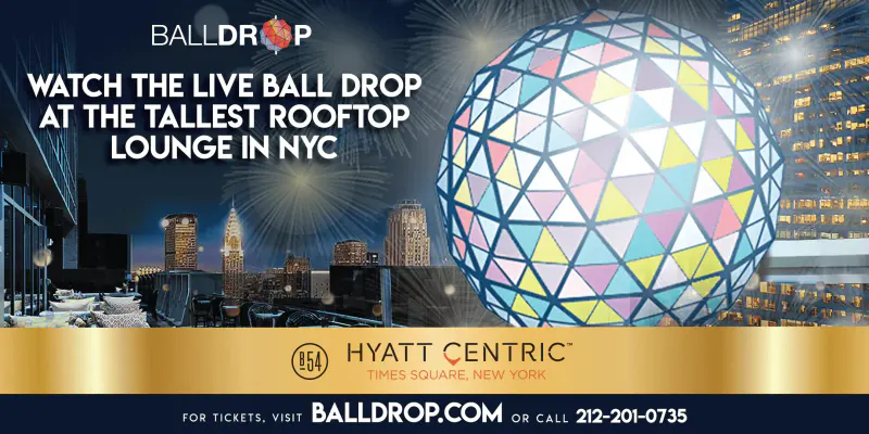 Flyer for Hyatt Centric Rooftop Times Square New Years