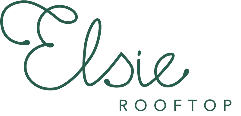 Logo for Elsie Rooftop in green script lettering