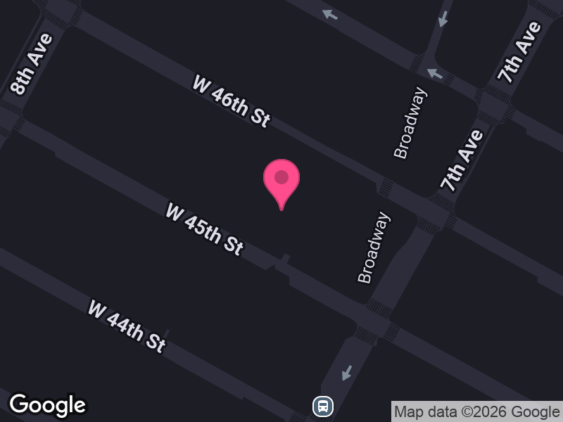 Street map around Marriott Marquis
