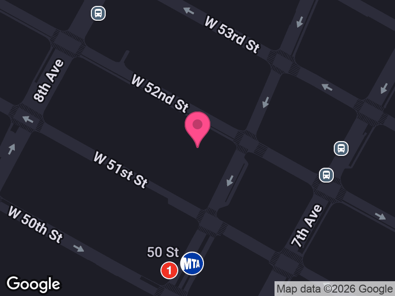 Street map around M Social Hotel Times Square New York