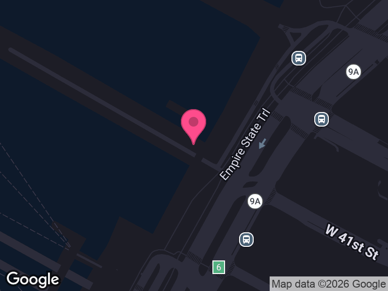 Street map around Pier 81, Cornucopia Cruise Lines